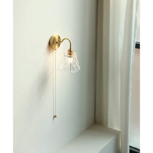 Glass Wall Lamp, Antique Style Brass Glass wall lamp, Wall Light Fixture Glass Wall Sconce