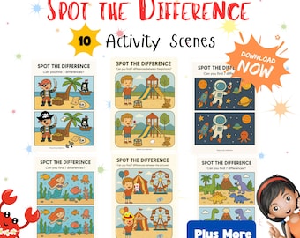 Spot the Difference Printable | Kids Activity, Puzzle Games (PDF)