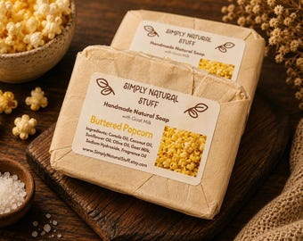Clearance Soap, Buttered Popcorn, Hot Process Soap, Natural Soap, Goat Milk Soap, Natural Milk Soap,