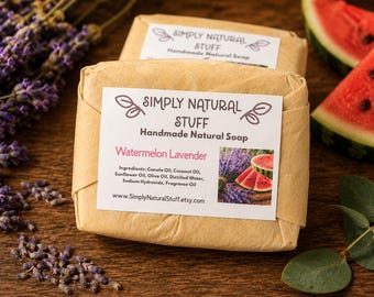 Watermelon Lavender Hot Process Soap, Natural Soap, Handmade Soap, Moisturizing Soap, Scented Soap, Vegan Soap