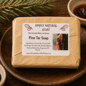 Pine Tar Soap, Hot Process Soap, Natural Soap, Handmade Soap, Moisturizing Soap, Scente Soap, Vegan Soap
