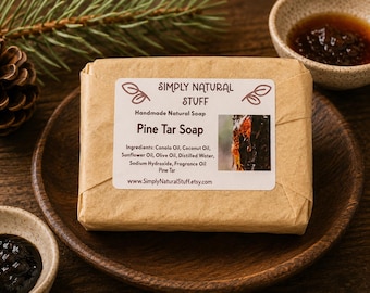 Pine Tar Soap, Hot Process Soap, Natural Soap, Handmade Soap, Moisturizing Soap, Scente Soap, Vegan Soap