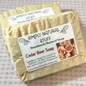 Cedar Beer Soap, Natural Hot Process Soap, Natural Soap, Handmade Soap, Beer Soap, Scented Soap, Moisturizing Soap, Vegan Soap