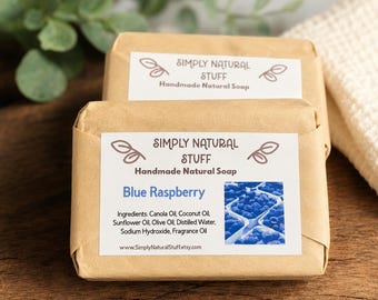 Sapone al lampone blu con metodo a caldo, sapone naturale, sapone artigianale, sapone idratante, sapone profumato, sapone vegano