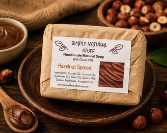 Hazelnut Spread Soap, Natural Hot Process Soap, Goat Milk Soap, Bath Body Bar, Natural Soap, Scented Soap, Handmade Soap