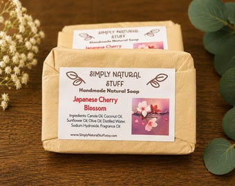 Japanese Cherry Blossom Hot Process Soap, Natural Soap, Handmade Soap, Moisturizing Soap, Scented Soap, Vegan Soap