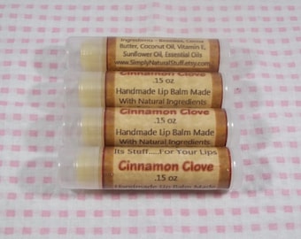 Lip Balm, Cinnamon Clove Lip Stuff - Handmade Lip Balm, Natural Lip Balm, Flavored Lip Balm