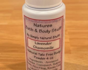 Talco corporal, Talco corporal sin talco, Talco corporal natural, Talco corporal sin talco de lavanda y manzanilla, Talco corporal natural de 3 oz