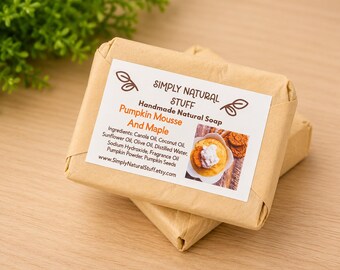 Pumpkin Mousse and Maple Hot Process Soap, Natural Soap, Handmade Soap, Moisturizing Soap, Scented Soap, Vegan Soap