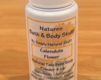 Talco corporal, Talco corporal sin talco, Talco corporal natural, Talco corporal sin talco de flor de caléndula, Talco corporal natural de 3 oz