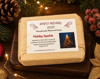 Clearance Soap, Holiday Sparkle Soap, Handmade Soap, Natural Hot Process Soap, Natural Soap, Handmade Soap, Scented Soap, Moisturizing Soap