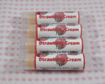 Lip Balm, Strawberry Cream Lip Stuff - Handmade Lip Balm, Natural Lip Balm, Flavored Lip Balm