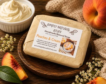 Peaches and Cream Soap, Hot Process Soap, Handmade Soap, Coconut Milk Soap, Scented Soap, Moisturizing Soap, Natural Soap, Vegan Soap