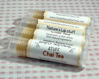 Lippenbalsam, Chai-Tee-Lippenstoff - .15 Unzen Tube Lippenbalsam, handgemachter Lippenbalsam, natürlicher Lippenbalsam, aromatisierter Lippenbalsam