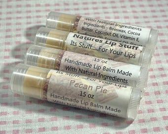 Bálsamo labial, bálsamo labial con sabor a pastel de nueces, tubo de 0,15 oz, bálsamo labial hecho a mano, bálsamo labial natural, bálsamo labial con sabor