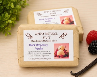 Black Raspberry Vanilla Hot Process Soap, Natural Soap, Handmade Soap, Moisturizing Soap, Scented Soap, Vegan Soap