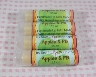 Baume à lèvres, trucs pour les lèvres pommes et beurre de cacahuète - Tube de 15 oz de baume à lèvres, baume à lèvres fait main, baume à lèvres naturel, baume à lèvres aromatisé