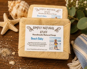 Beach Baby Hot Process Soap, Natural Soap, Handmade Soap, Moisturizing Soap, Scented Soap, Vegan Soap