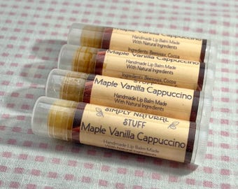 Lip Balm, Maple Vanilla Cappuccino Lip Stuff - .15oz Tube Of Lip Balm, Handmade Lip Balm, Natural Lip Balm, Flavored Lip Balm