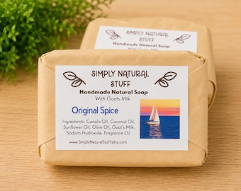 Original Spice Soap, Natural Hot Process Soap, Goat Milk Soap, Bath Body Bar, Natural Soap, Scented Soap, Handmade Soap