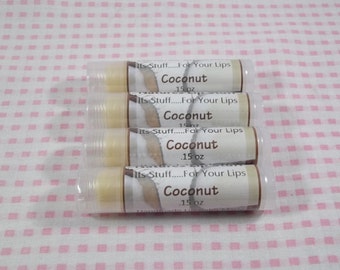 Lippenbalsem, Coconut Lip Stuff - 0,15 oz tube lippenbalsem, handgemaakte lippenbalsem, natuurlijke lippenbalsem, gearomatiseerde lippenbalsem, zoete lippenbalsem