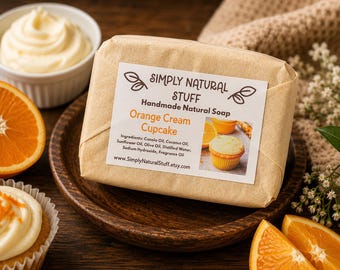 Orange Cream Cupcake Soap, Hot Process Soap, Natural Soap, Handmade Soap, Moisturizing Soap, Scented Soap, Vegan Soap