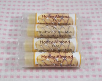 Lip Balm, Honey Almond Flavored Lip Stuff - Handmade Lip Balm, Natural Lip Balm, Flavored Lip Balm