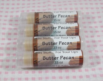 Bálsamo labial, bálsamo labial con sabor a mantequilla y nuez: tubo de 0,15 oz de bálsamo labial, bálsamo labial hecho a mano, bálsamo labial natural, bálsamo labial con sabor