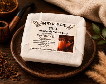 Clearance Soap, Pipe Tobacco and Cashmere, Hot Process Soap, Natural Soap, Goat Milk Soap, Natural Milk Soap,