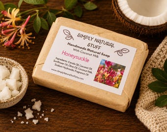 Honeysuckle Soap, Hot Process Soap, Natural Soap, Natural Handmade Soap, Moisturizing Soap, Scented Soap, Vegan Soap