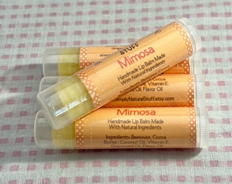 Lippenbalsam, Mimosa Lip Stuff - 0,15 Unzen Tube Lippenbalsam, handgemachter Lippenbalsam, natürlicher Lippenbalsam, aromatisierter Lippenbalsam