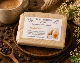 Vanilla Coffee Soap, Natural Hot Process Soap, Natural Soap, Handmade Soap, Moisturizing Soap, Scented Soap, Vegan Soap
