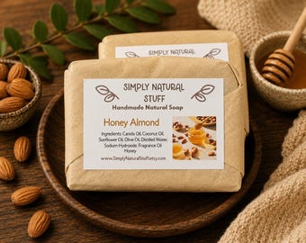 Honey Almond Soap, Hot Process Soap, Natural Soap, Handmade Soap, Moisturizing Soap, Scented Soap, Vegan Soap