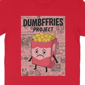 Zabawna koszulka z grafiką French Fries, smutna koszulka z kreskówkową frytką, dziwaczna koszulka z ilustracją jedzenia, koszulka z humorem, wyjątkowy pomysł na prezent, modna koszulka