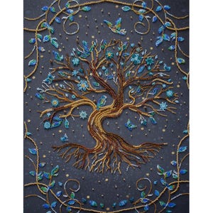 Bead Embroidery Kit - Tree of Life, DIY Beaded Tree, World Tree Embroidery