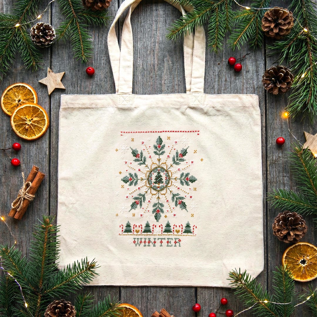 Cross Stitch Shopper Kit - Winter is Calling, Snowflake Embroidery, DIY ...