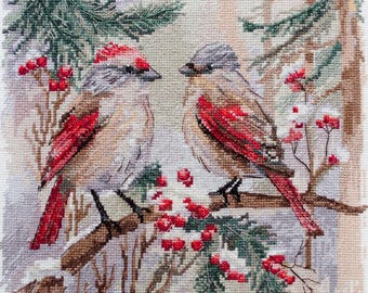Trousse De Broderie Au Point De Croix - Faisans - Birds Of A Feather - Dimensions - FINI