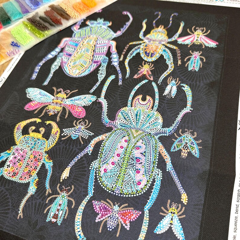 Bead Embroidery Kit - Bugs Collection, Beaded Colorful Beetles, Insects ...