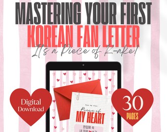 Korean Fan Letter Guidebook for Beginners | Trace & Write Korean Phrases (Digital Download)