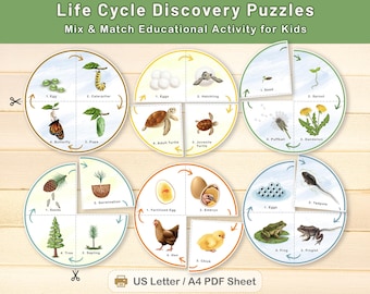 Life Cycle Puzzle: Montessori Animal & Plant Growth Activity (PDF Download)