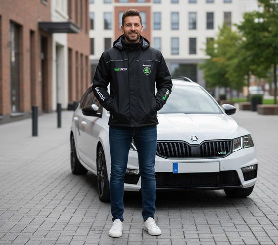 Skoda Vrs Power Windbreaker Jacket: Embroidered Car Logos - Etsy