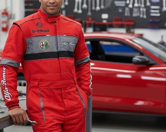 Nieuwe Alfa Romeo Workwear Mechanic Overall - geborduurd, S-3XL