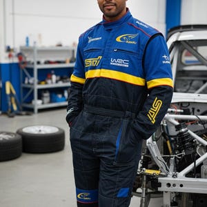 Mono Subaru WRX STI: Mono de mecánico bordado, ropa para aficionados al automovilismo