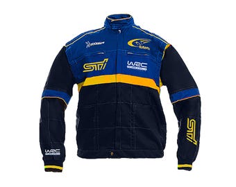 Chaqueta de trabajo Subaru WRX STI: Top de mecánico bordado, ropa para aficionados al automovilismo