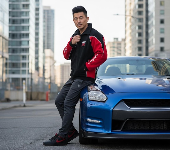Nissan GTR Fleece Jacket: Embroidered Car Logos, Motorsport Fan