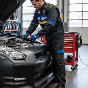 Combinaison pour mécanicien Nissan GTR : combinaison de sport automobile brodée