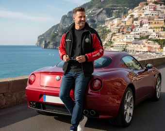 Veste polaire Alfa Romeo pour hommes : logos de voiture brodés