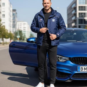 Windbreaker BMW ///M Power Herren Kapuzenjacke, Top mit gestickten Logos
