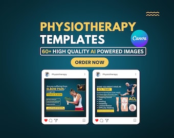 Physiotherapy Social Media Canva Templates | Physical Therapy Marketing | Rehab Clinic Post Designs
