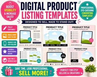 Etsy Listing Templates | Canva Mockups, Product Image Kit (Instant Download)